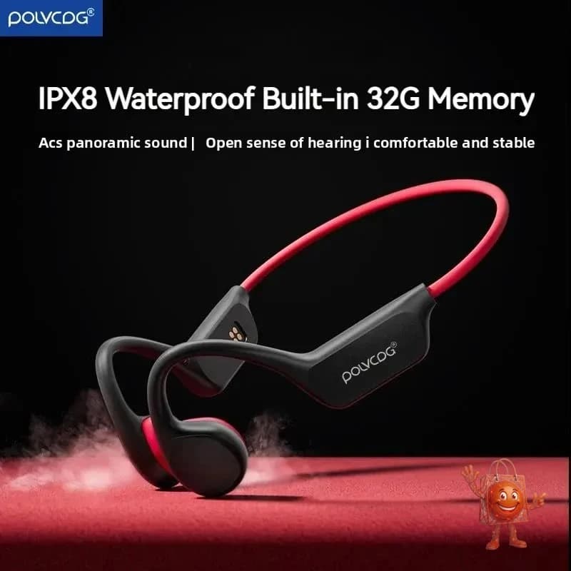 POLVCDG X7: Audífonos de Conducción Ósea con 32GB y IPX8 Acuático