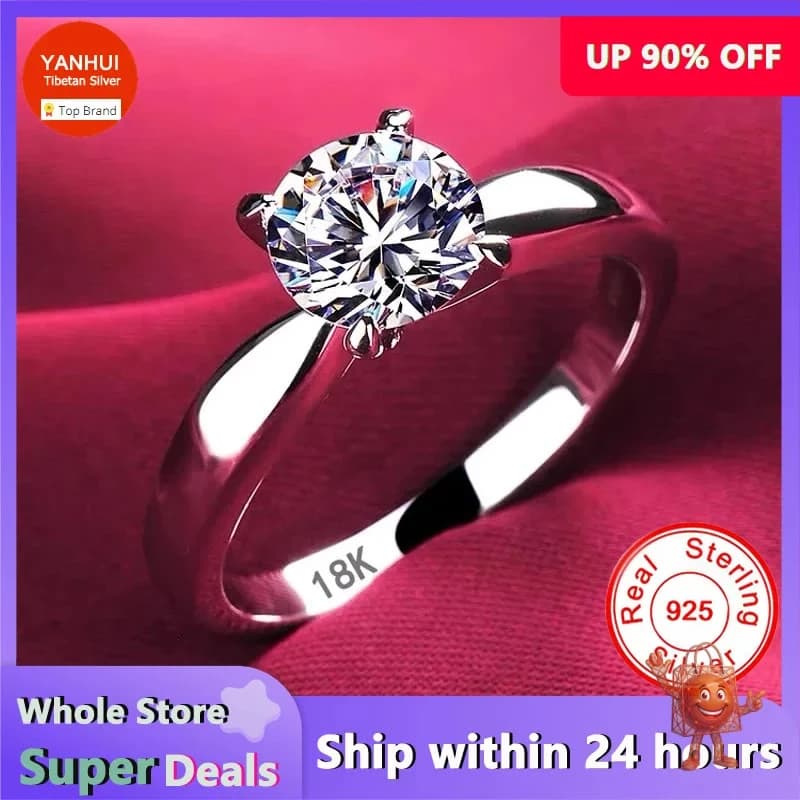 Anillo de plata 925 bañado en oro blanco 18K por menos de €4