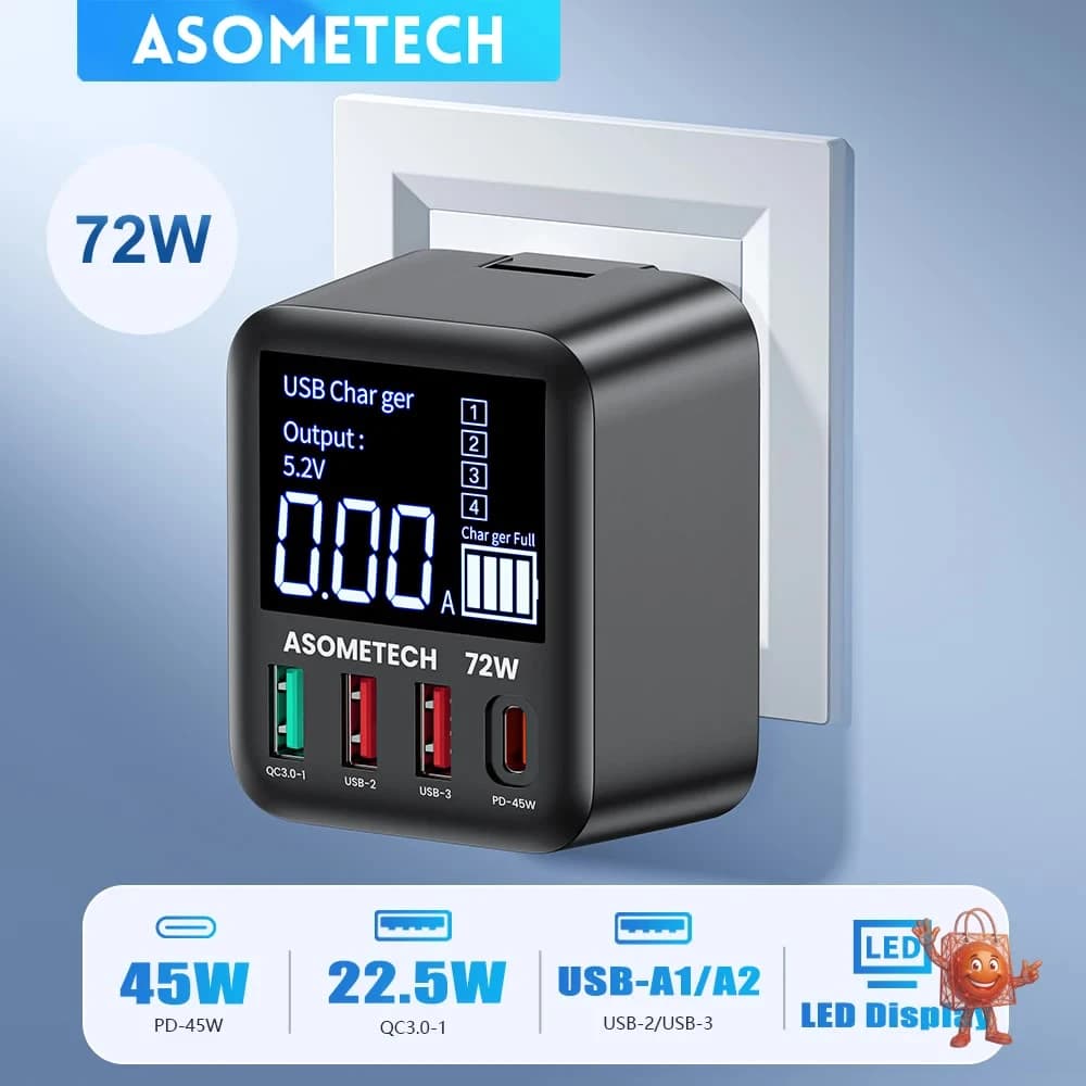 ASOMETECH 72W GaN 4-Port Charger: Honest Review at $15