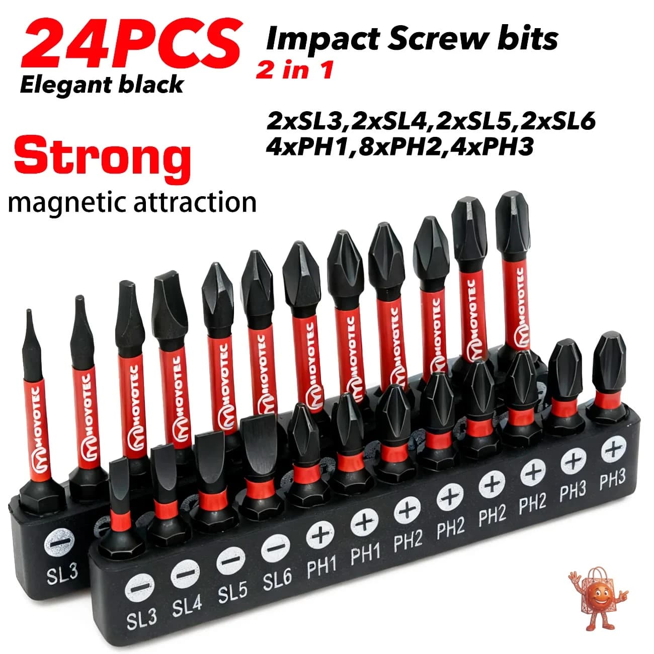 Set de 24 puntas para atornillador S2 por menos de 4 euros