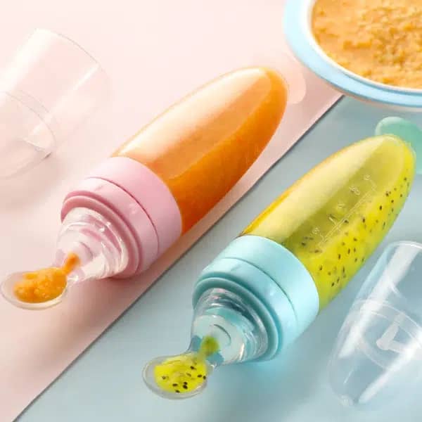 Baby Feeding Bottle with Silicone Spoon 90ml