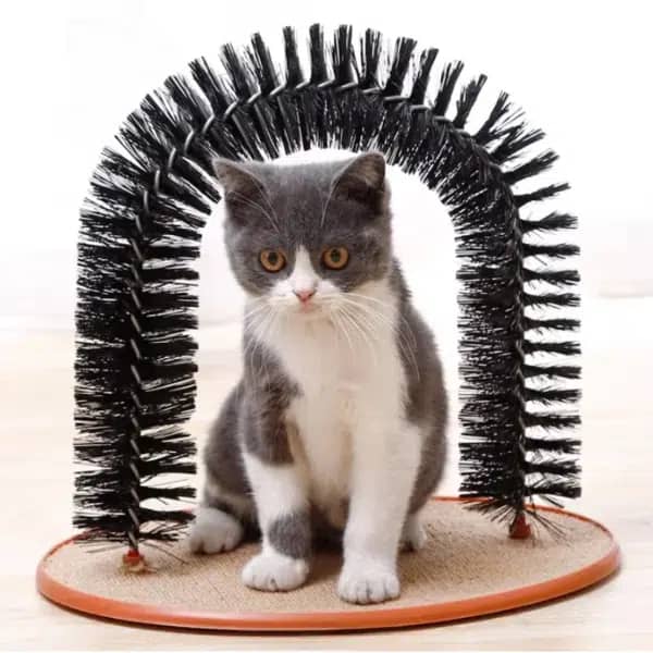 Cepillo arco interactivo para gatos – Masaje y rascado para gatos