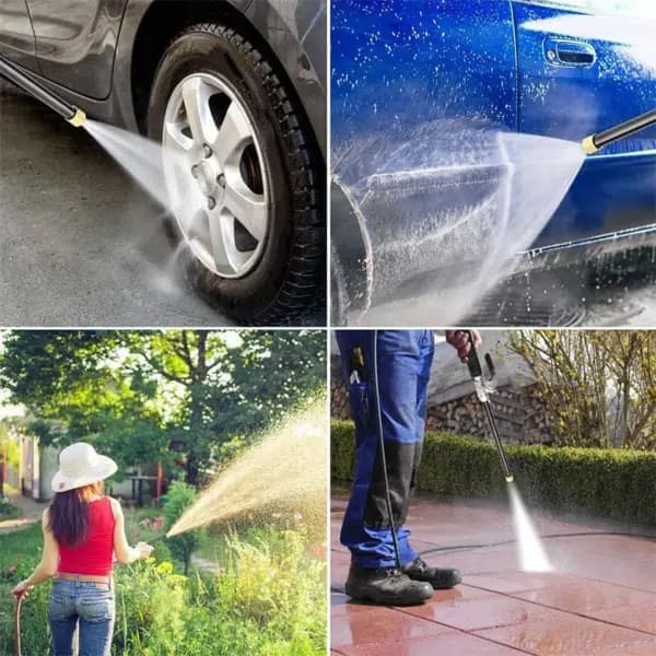 Pistola de agua de alta presión metálica – para limpiar coche y jardín
