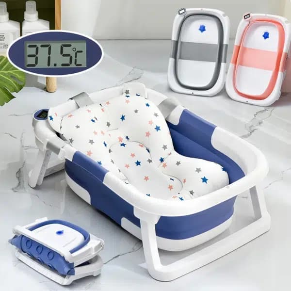 Bañera plegable para bebé con sensor de temperatura