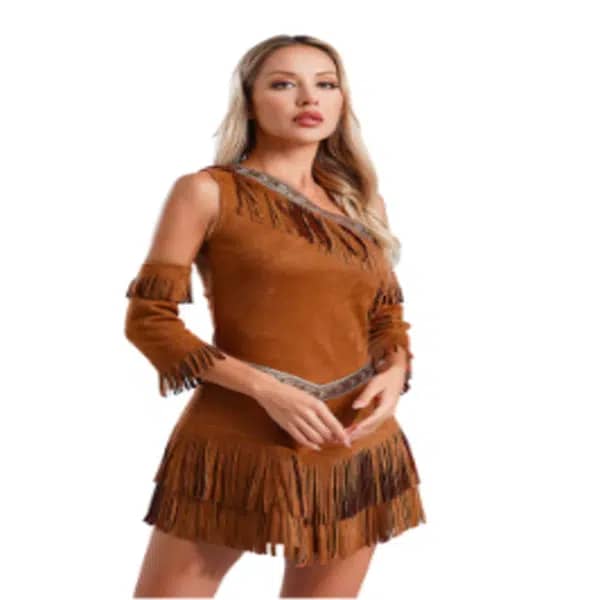 Indian Lady Costume with Fringe for Women