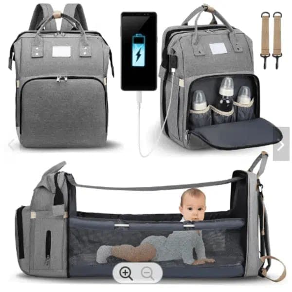 Bolsa de aseo plegable con cama de bebé