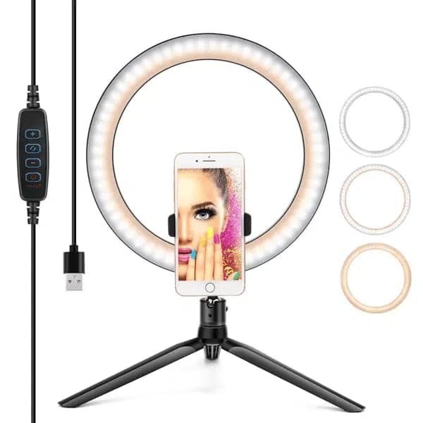 Aro de luz RGB colorido 33 cm