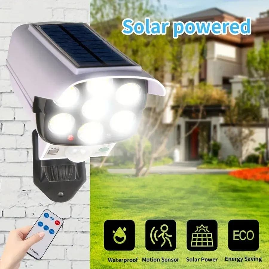 Luz solar con sensor de movimiento y cámara falsa por menos de 10€