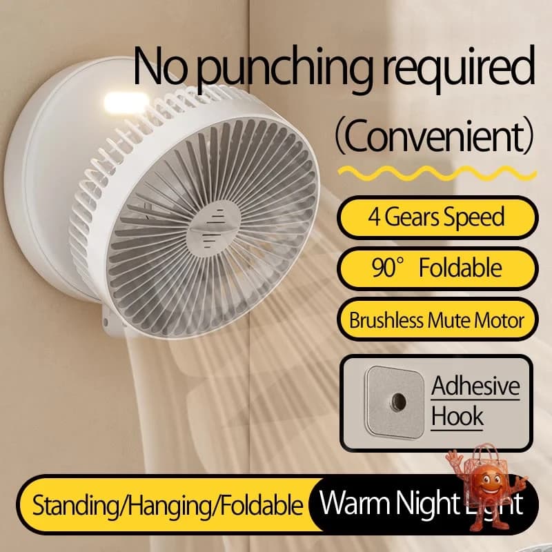 3-in-1 Foldable Fan Review: 5000mAh Battery, 4 Speeds & Night Light
