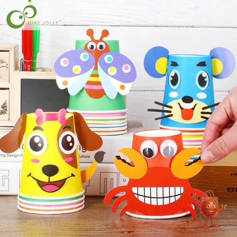 Kids 3D Paper Cup Craft Kit: 12-Piece Educational Activity Set