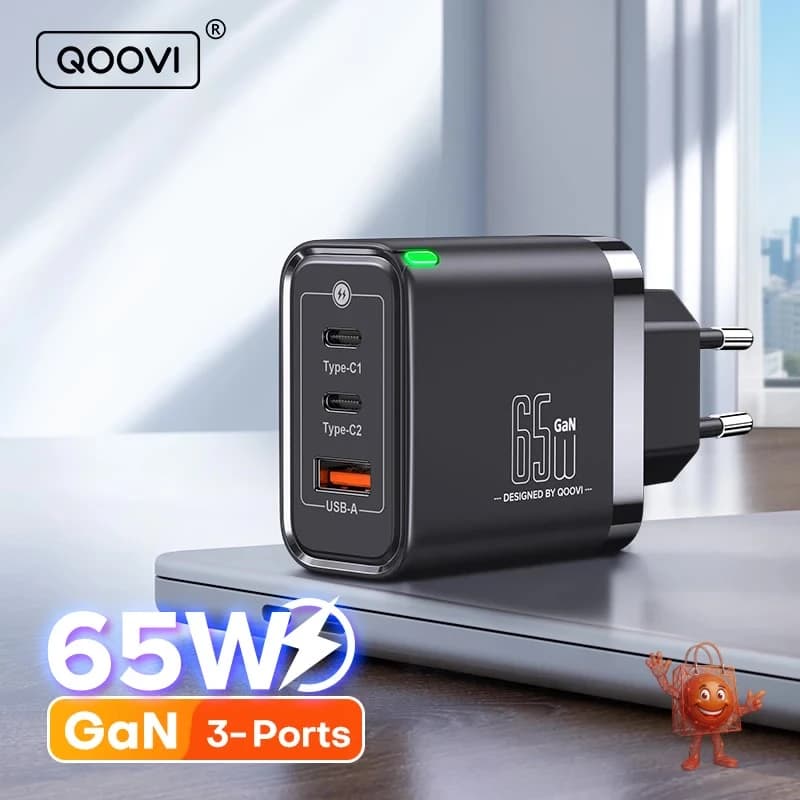 Cargador QOOVI 65W GaN: La potencia que necesitas por €11