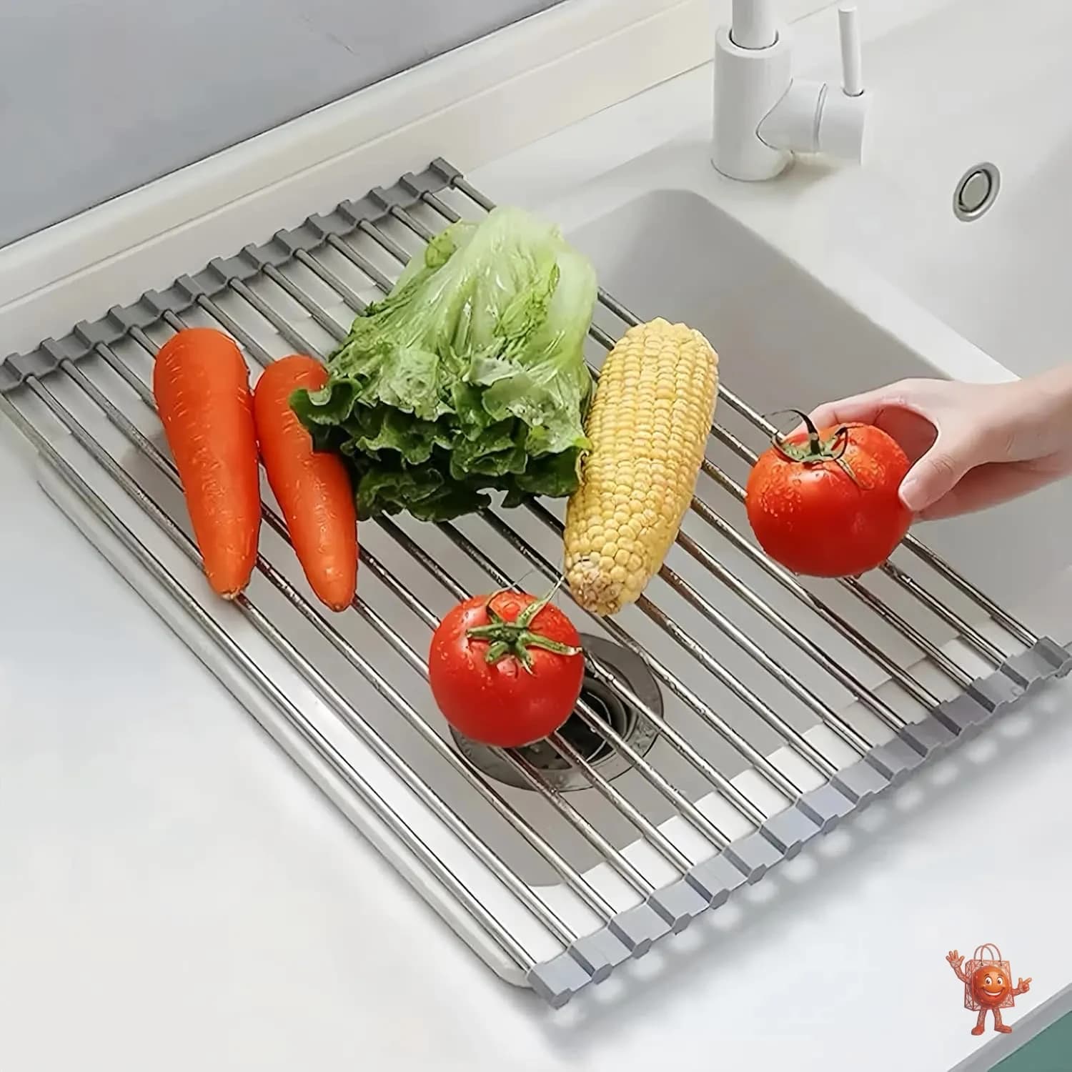 Escurridor de acero inoxidable plegable por menos de 6 euros