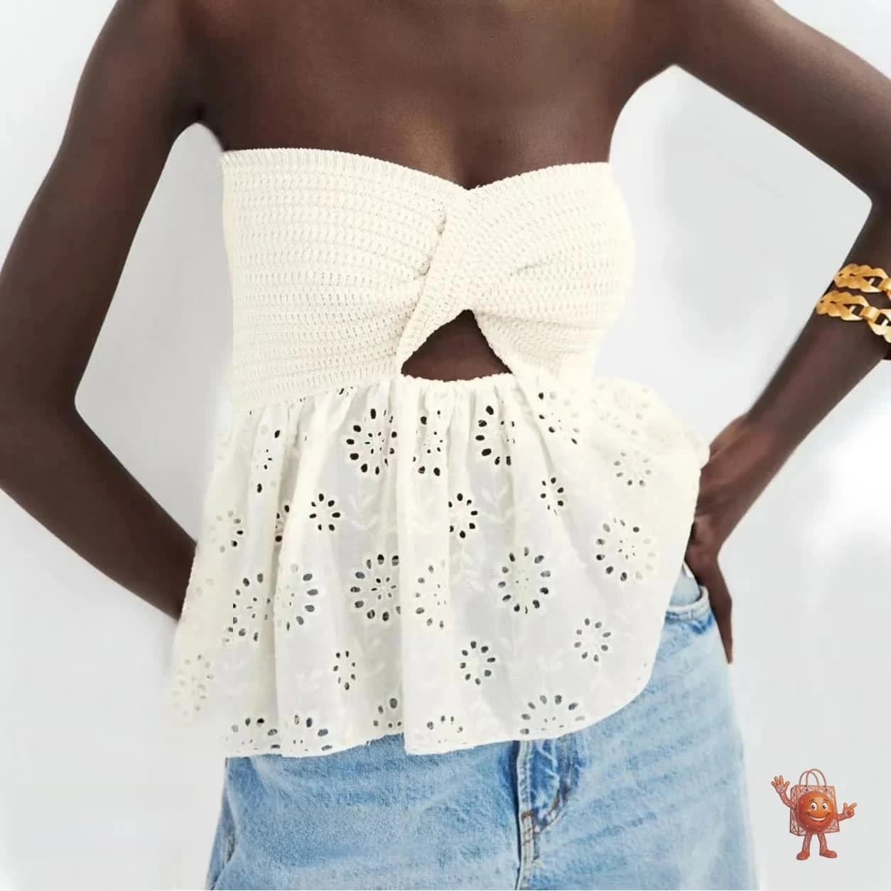 Top cropped tejido estilo Zara por menos de €11